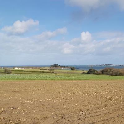 Vue sur la mer depuis la campagne de St Pol